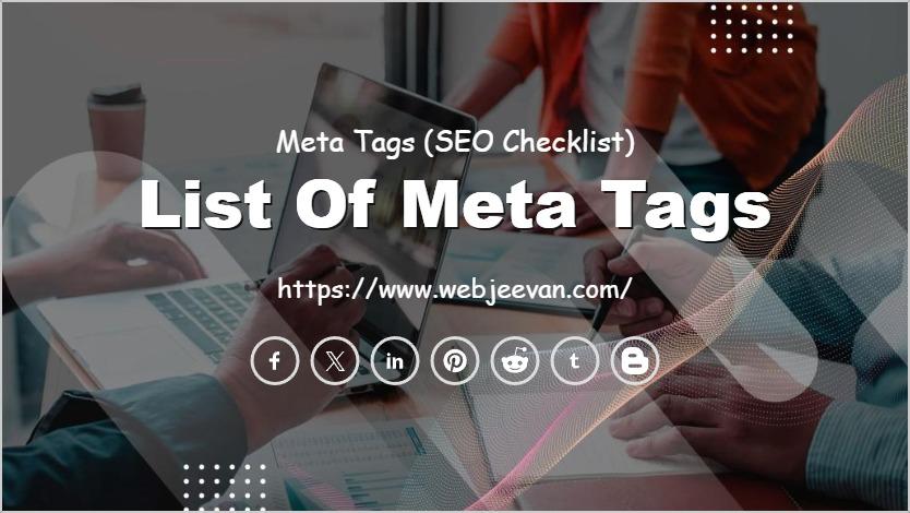 List of Meta Tags