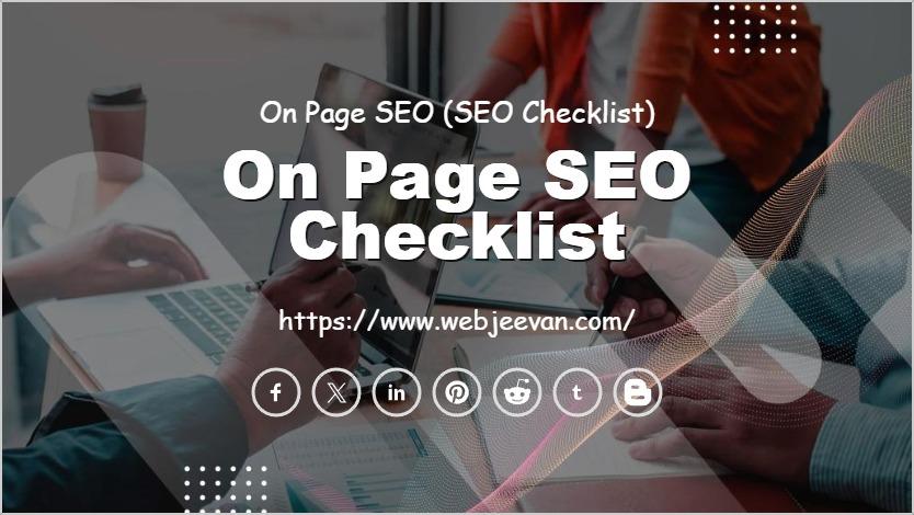 On Page SEO Checklist